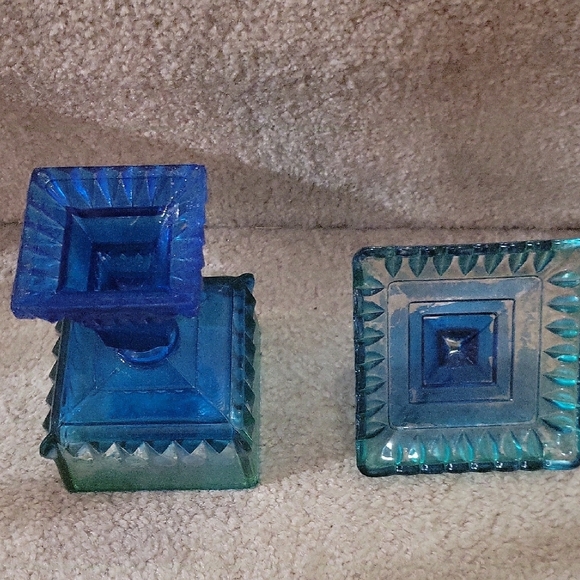 Vintage Blue Glass Candy Dish - Picture 7 of 7